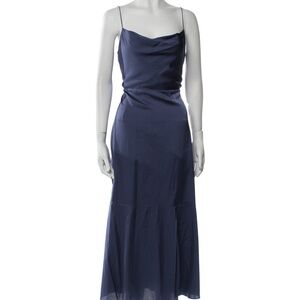 INTERMIX Blue Sleeveless Cowl Neck Maxi Dress